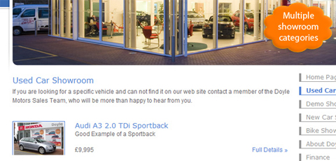 Multiple showroom categories